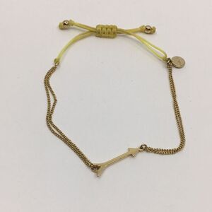 Stella & Dot Arrow Wishing Corded Gold Tone Adjustable Bracelet